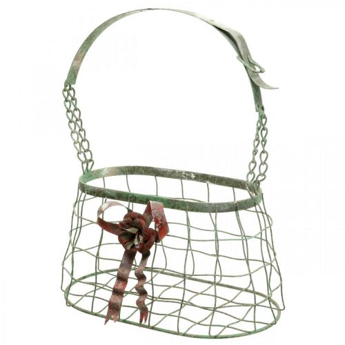 Bolsa con asa, canasta de metal, maceta de alambre, canasta de macetero L28.5cm H33cm
