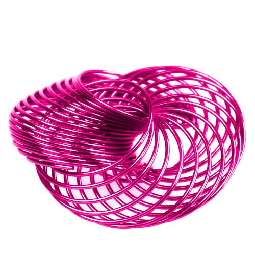 Floristik24 Ruedas de alambre Rosa Ø4,5cm 6pcs