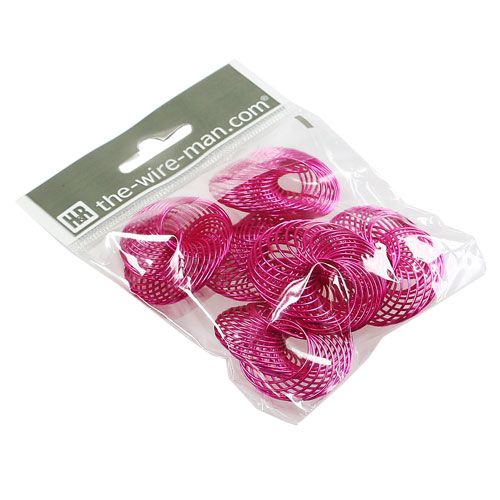 Floristik24 Ruedas de alambre Rosa Ø4,5cm 6pcs