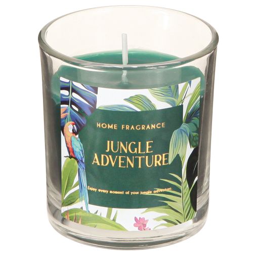 Floristik24 Vela perfumada en recipiente de cristal Vela Pepino-Eucalipto Verde Ø7cm