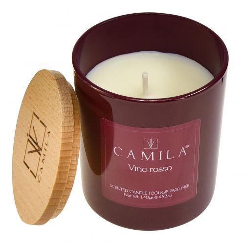 Vela perfumada en vaso Camila vino tinto Ø7,5cm H8cm