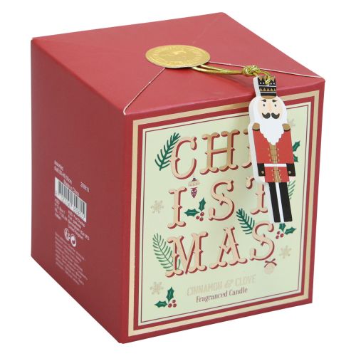 Floristik24 Vela aromática Vela aromática navideña en vaso canela roja clavo Ø8cm