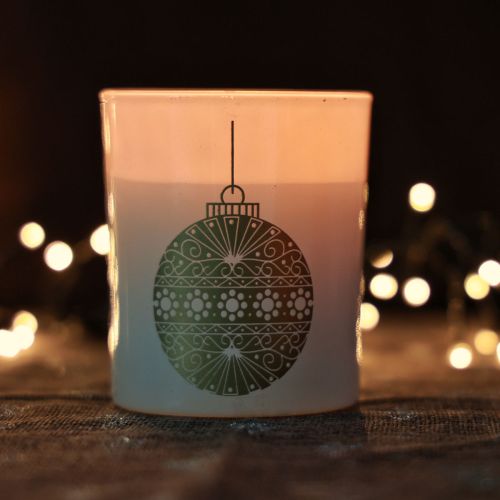 Artículo Vela perfumada vela navideña de cristal vela navideña blanca 7,5 cm