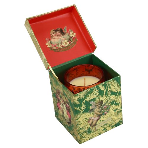 Artículo Vela perfumada Navidad vela roja cristal vela navideña Ø7,5cm