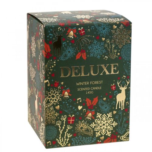 Floristik24 Vela perfumada Navidad invierno bosque vela cristal verde Ø7/H8cm