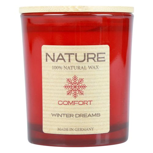 Floristik24 Vela perfumada en vaso de cera natural Winter Dreams 85×70mm