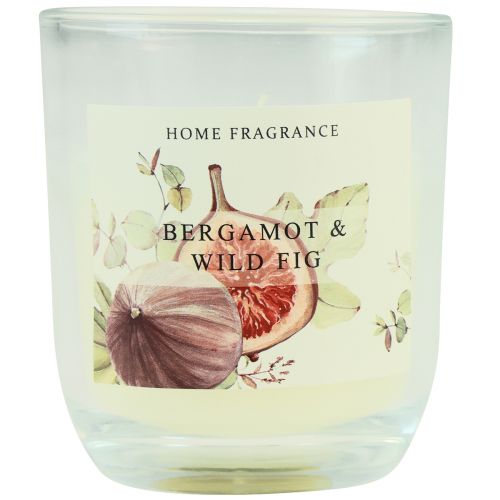 Vela perfumada en vaso bergamota higo blanco Ø7,5cm H8,5cm