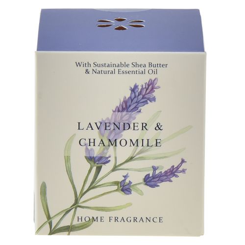 Artículo Vela perfumada en vaso crema lavanda manzanilla Ø7,5cm H8,5cm