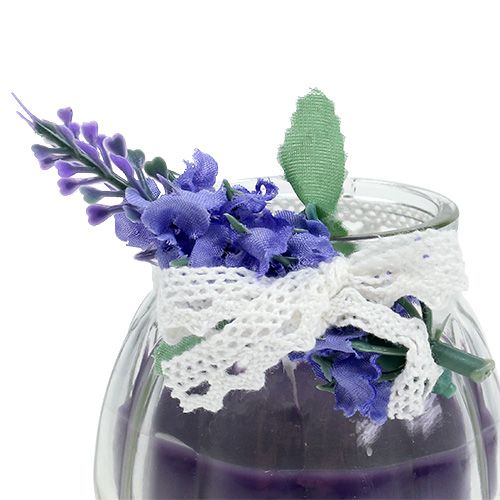 Floristik24 Velas perfumadas lavanda en vidrio Ø7cm H7cm 2pcs
