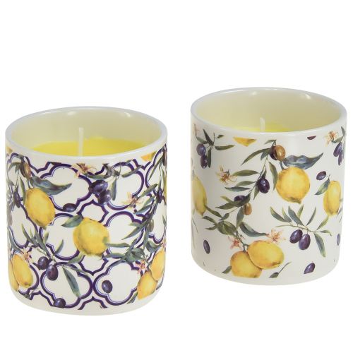 Floristik24 Velas perfumadas Vela de citronela en cerámica Ø6,5cm H6,5cm 2ud