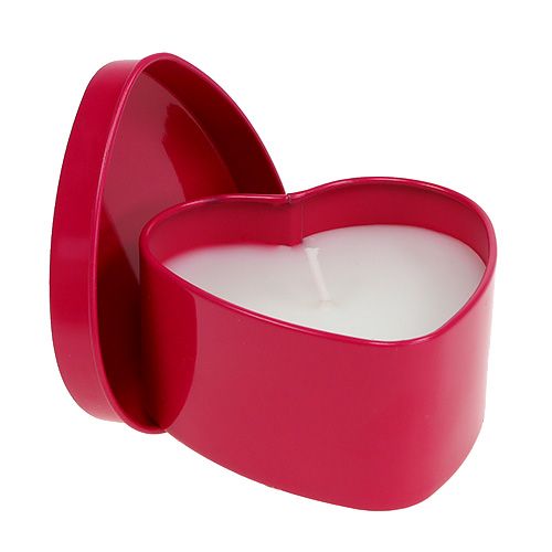 Floristik24 Vela perfumada forma corazón rosa 7cm x 3,5cm 1ud