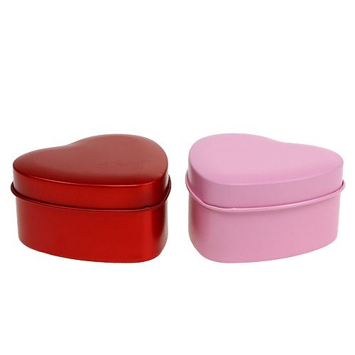 Floristik24 Velas perfumadas en forma de corazón rosa / rojo 7cm x3.5cm 2pcs