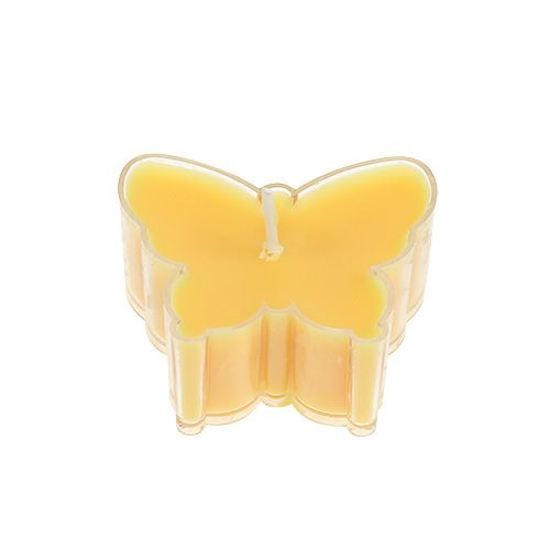 Floristik24 Té perfumado ligero mariposa Ø4.8cm H2cm amarillo 6pcs