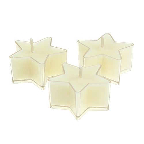 Floristik24 Crema perfumada en forma de estrella verde azulado Ø4cm 6pcs