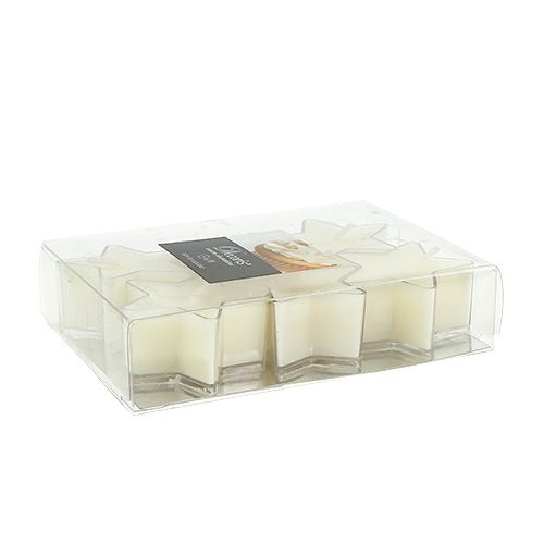 Floristik24 Crema perfumada en forma de estrella verde azulado Ø4cm 6pcs