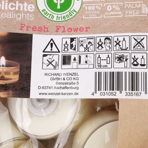 Artículo Velas de té aromáticas Fresh Flower velas de té aromáticas blanco Ø25cm 7h 18 piezas
