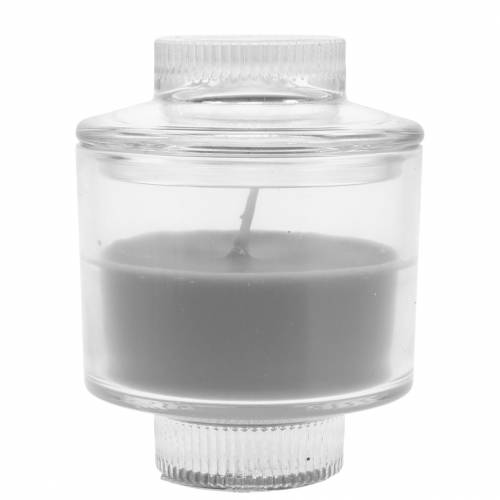 Vela Perfumada en Vidrio Gris Vainilla Ø8cm H10,5cm