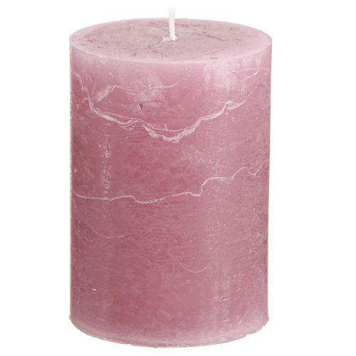 Artículo Velas de pilar lisas rosa rosa viejo 70x100mm 4 piezas