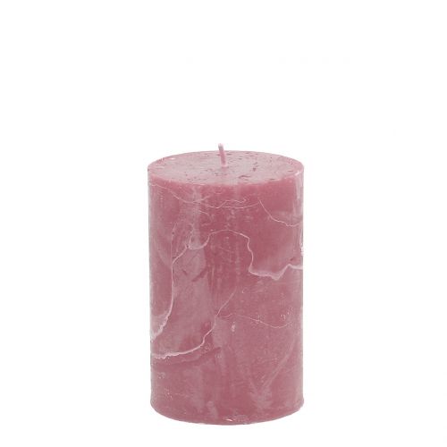 Floristik24 Velas lisas rosa viejo 60x100mm 4ud