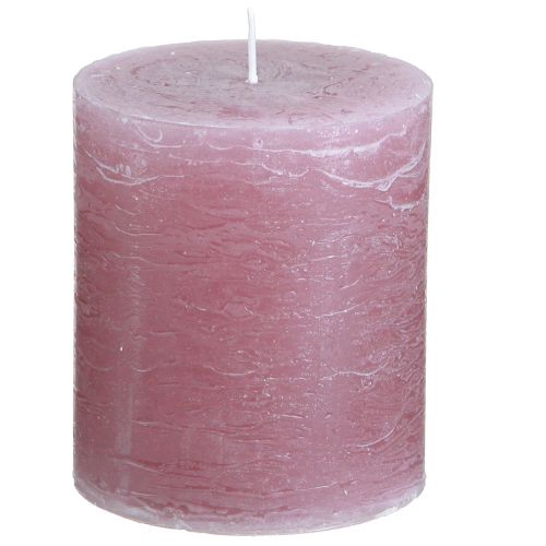 Artículo Velas de color liso velas antiguas de pilar rosa 70×80mm 4 piezas