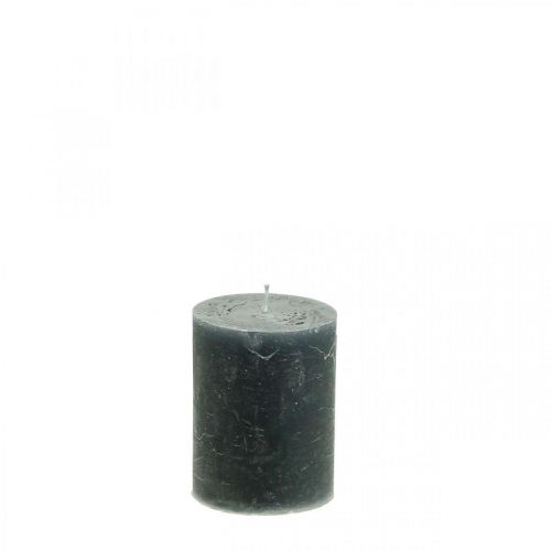 Artículo Velas de color liso antracita velas de pilar 70×100mm 4 piezas