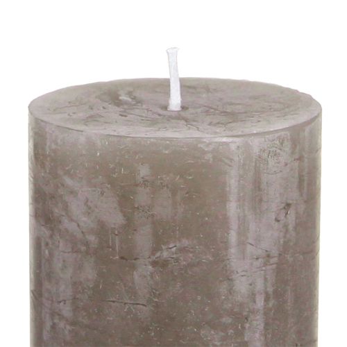 Floristik24 Velas de colores lisos velas de pilar marrón 50×100mm 4 piezas