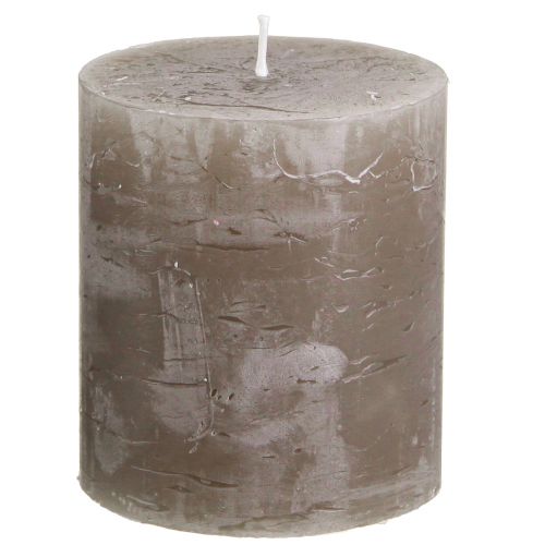 Velas de colores lisos velas de pilar marrón 70×80mm 4 piezas
