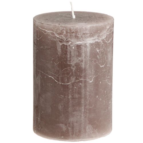 Artículo Velas de colores lisos velas de pilar marrón 85×120mm 2 piezas