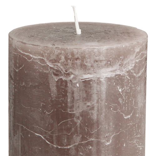 Artículo Velas de colores lisos velas de pilar marrón 85×120mm 2 piezas