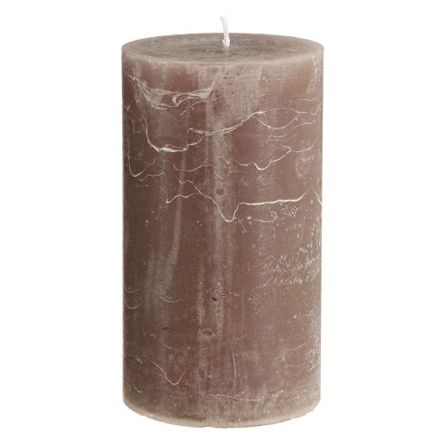 Velas de colores lisos velas de pilar marrón 85×150mm 2 piezas