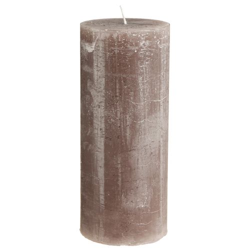 Artículo Velas de colores lisos velas de pilar marrón 85x200mm 2 piezas