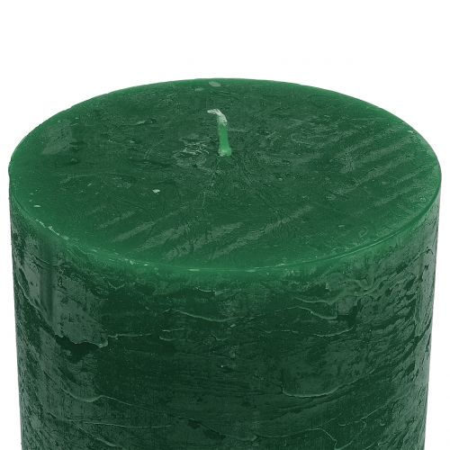 Floristik24 Velas lisas verde oscuro 60x100mm 4uds