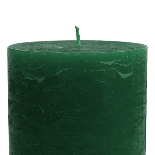 Artículo Velas de color liso verde oscuro 85x150mm 2uds