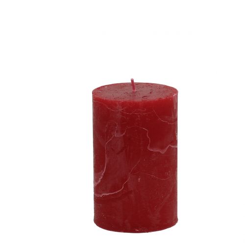 Artículo Velas de colores lisos rojo oscuro 60x100mm 4uds