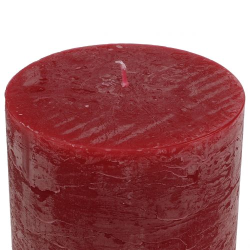 Artículo Velas de color liso rojo oscuro 60x100mm 4 uds