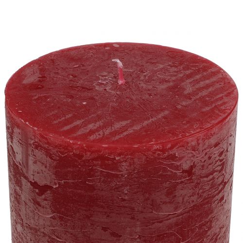 Artículo Velas de colores lisos rojo oscuro 60x100mm 4uds