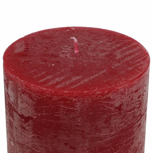 Artículo Velas de color liso rojo oscuro 70x120mm 4 piezas
