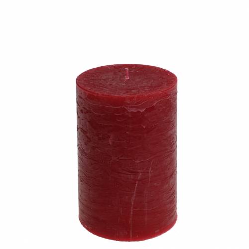 Artículo Velas de color liso rojo oscuro 70x120mm 4 piezas