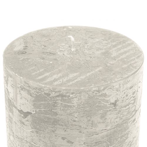 Artículo Velas unicolor gris 50x100mm 4uds