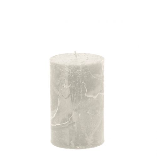 Floristik24 Velas color liso gris 60x100mm 4uds