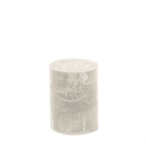 Floristik24 Velas color liso gris 60x80mm 4uds