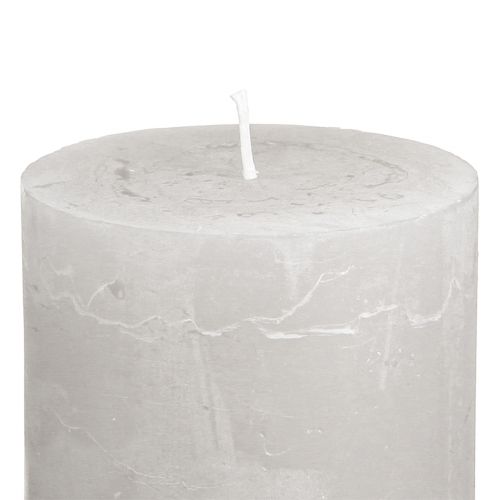 Artículo Velas de colores lisos velas de pilar gris claro 70×80mm 4 piezas