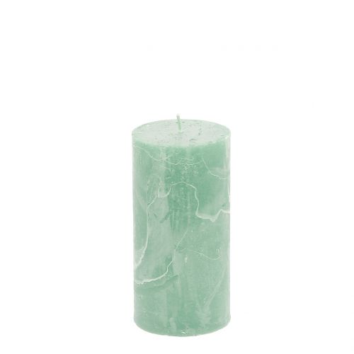 Floristik24 Velas de color liso verde claro 50x100mm 4uds