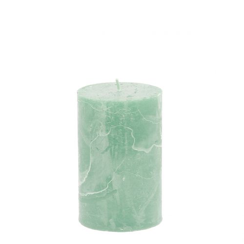 Floristik24 Velas lisas verde claro 60x100mm 4 piezas