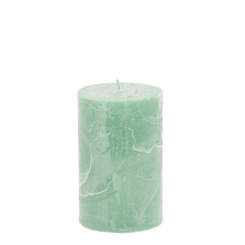 Floristik24 Velas de color liso verde claro 60x100mm 4uds