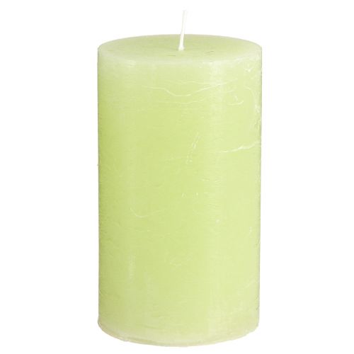Floristik24 Velas lisas verde lima Velas de pilar 70×120mm 4 piezas