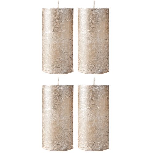 Artículo Velas de color liso platino 50x100mm 4 uds