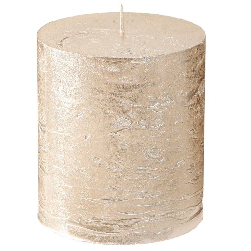 Floristik24 Velas de color liso platino 70x80mm 4 piezas