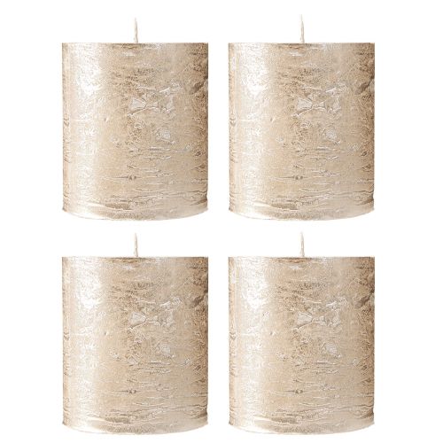Artículo Velas de color liso platino 70x80mm 4 piezas