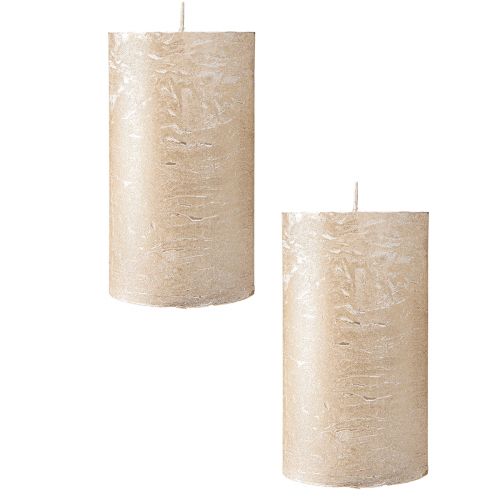 Artículo Velas color liso platino 85x150mm 2uds